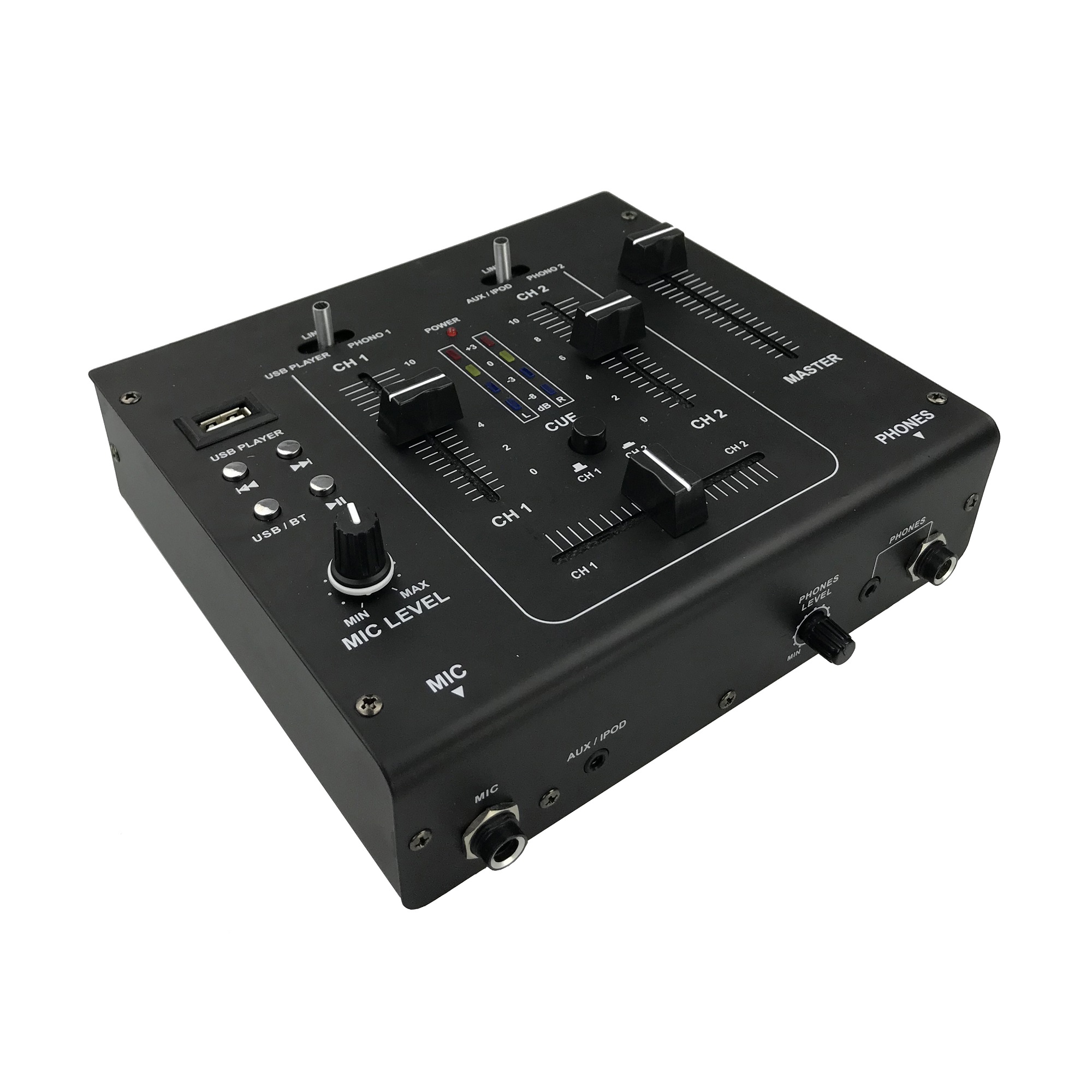 DJM62-BT Mezclador DJ de 2canales y6 entradascon 1 reproductor USB